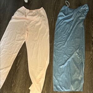 Vintage Vanity Fair Light Pink Pants and Maxi blue Skirt bundle